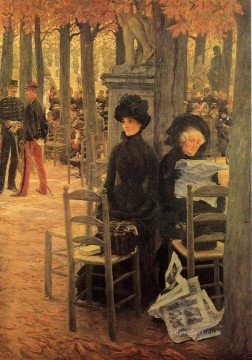  Gardens Painting - Without a Dowry aka Sunday in the Luxembourg Gardens James Jacques Joseph Tissot